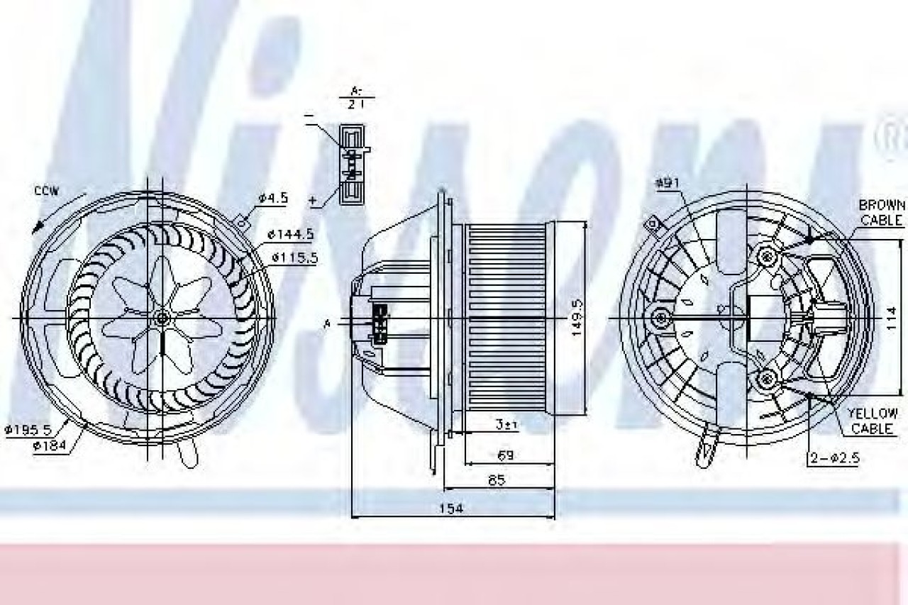 Ventilator, habitaclu BMW Seria 1 (E81) (2006 - 2012) NISSENS 87062 piesa NOUA