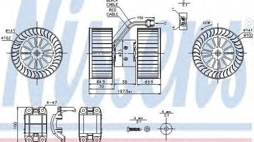 Ventilator, habitaclu BMW Seria 3 Cupe (E46) (1999 - 2006) NISSENS 87115 piesa NOUA