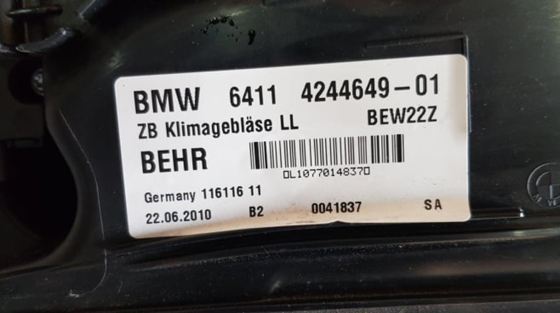 Ventilator habitaclu BMW Seria 5 F07 GT 535i N55 cod 4244649