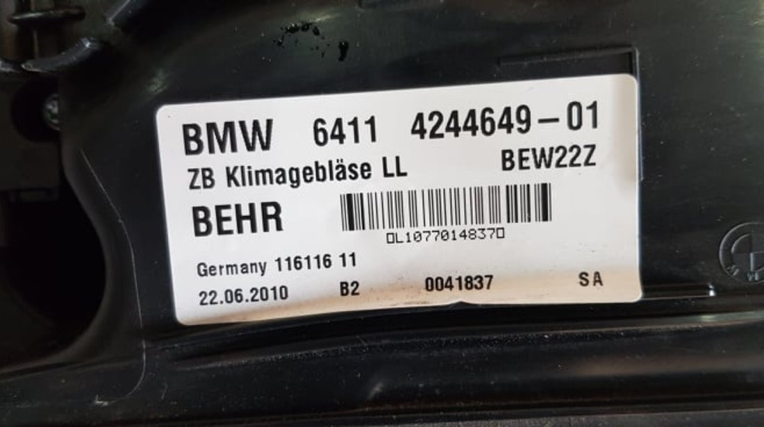 Ventilator habitaclu BMW Seria 5 F10 523i N53 cod 4244649