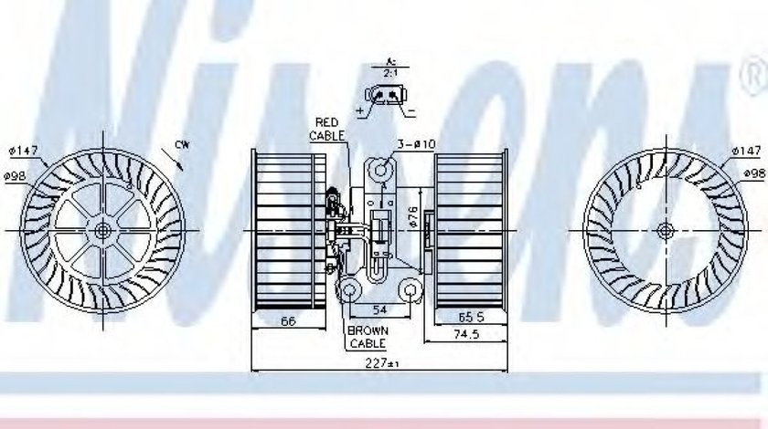 Ventilator, habitaclu BMW Seria 5 Touring (E39) (1997 - 2004) NISSENS 87114 piesa NOUA