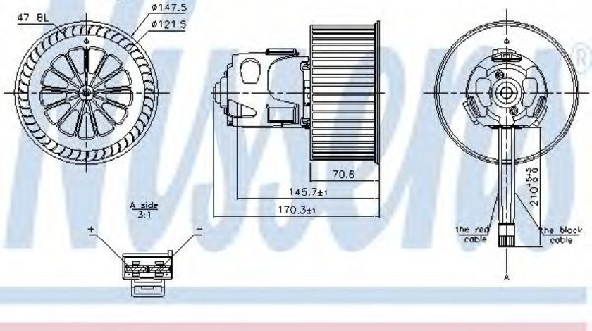 Ventilator, habitaclu BMW Seria 5 Touring (F11) (2010 - 2016) NISSENS 87240 piesa NOUA