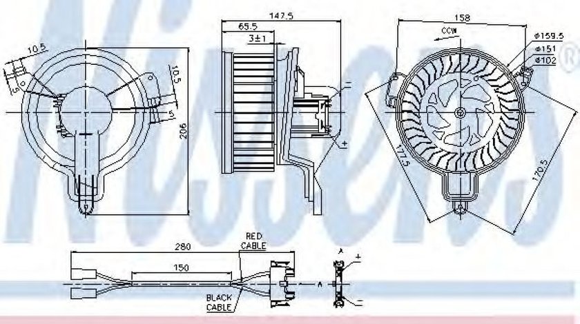 Ventilator, habitaclu CITROEN BERLINGO caroserie (M) (1996 - 2016) NISSENS 87048 piesa NOUA