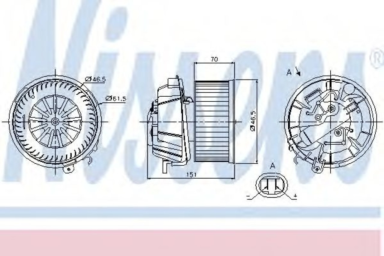 Ventilator, habitaclu CITROEN C2 (JM) (2003 - 2016) NISSENS 87127 piesa NOUA