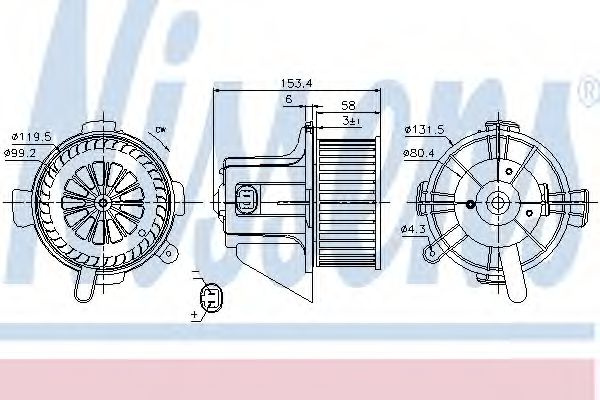 Ventilator, habitaclu CITROEN C4 I (LC) (2004 - 2011) NISSENS 87090 piesa NOUA