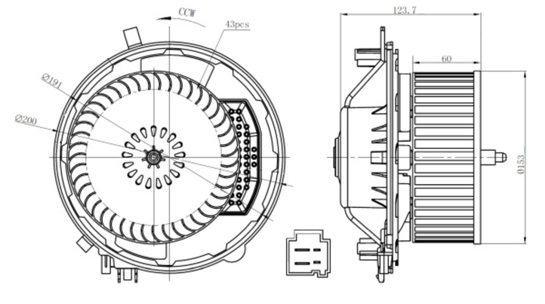 Ventilator, habitaclu fata (34283 NRF) AUDI,CUPRA,MAN,SEAT,SKODA,VW