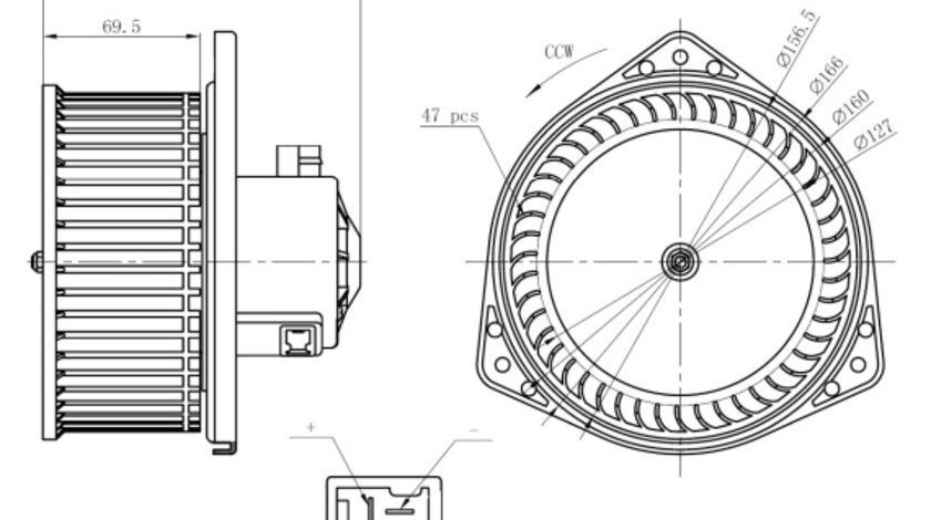 Ventilator, habitaclu fata (34303 NRF) NISSAN