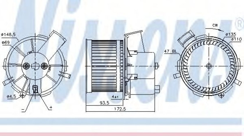 Ventilator, habitaclu FIAT 500 (312) (2007 - 2016) NISSENS 87405 piesa NOUA