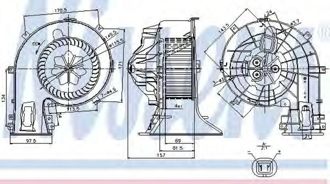 Ventilator, habitaclu FIAT CROMA (194) (2005 - 2016) NISSENS 87049 piesa NOUA