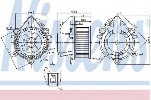 Ventilator, habitaclu FIAT DOBLO Cargo (223) (2000 - 2016) NISSENS 87124 piesa NOUA