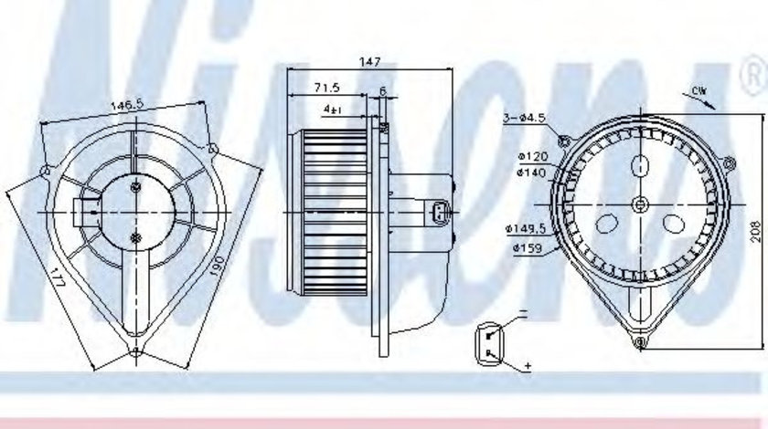 Ventilator, habitaclu FIAT DUCATO platou / sasiu (230) (1994 - 2002) NISSENS 87128 piesa NOUA