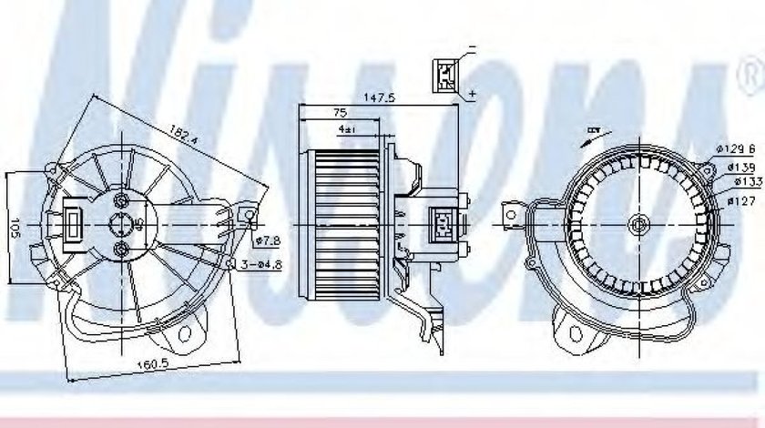 Ventilator, habitaclu FIAT GRANDE PUNTO (199) (2005 - 2016) NISSENS 87086 piesa NOUA