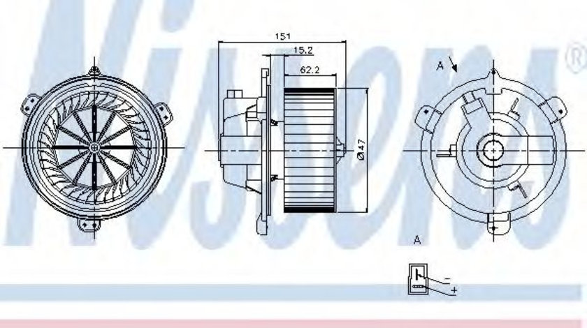 Ventilator, habitaclu FIAT PUNTO Cabriolet (176C) (1994 - 2000) NISSENS 87056 piesa NOUA