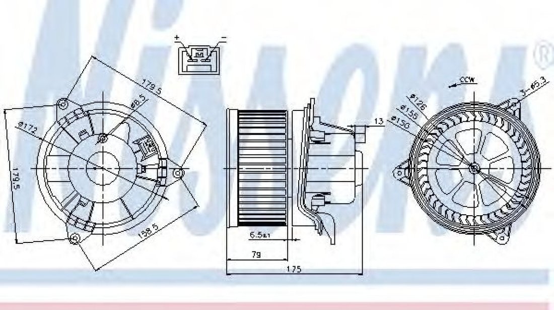 Ventilator, habitaclu FORD FOCUS Combi (DNW) (1999 - 2007) NISSENS 87027 piesa NOUA