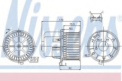 Ventilator, habitaclu FORD TRANSIT bus (FD, FB, FS, FZ, FC) (2000 - 2006) NISSENS 87061 piesa NOUA