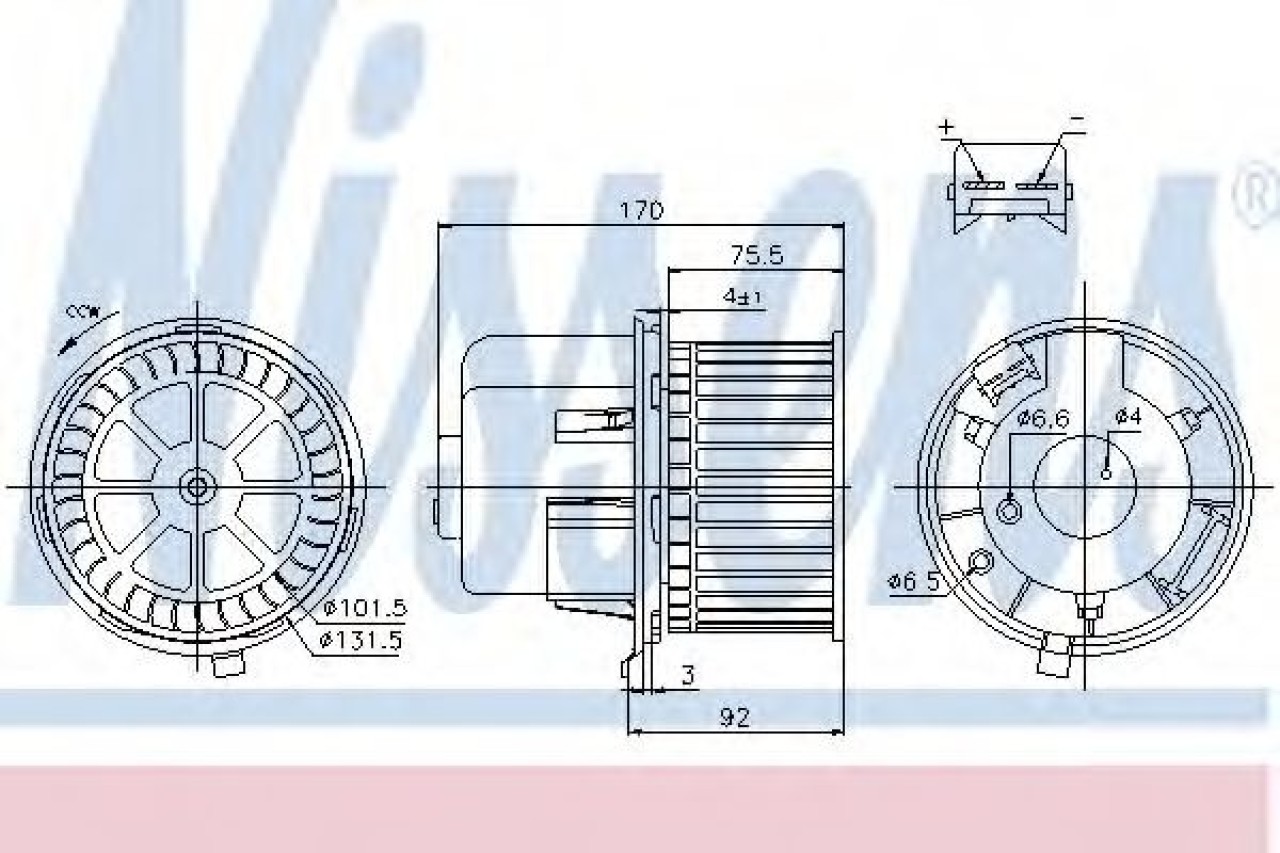 Ventilator, habitaclu FORD TRANSIT platou / sasiu (2006 - 2014) NISSENS 87061 piesa NOUA