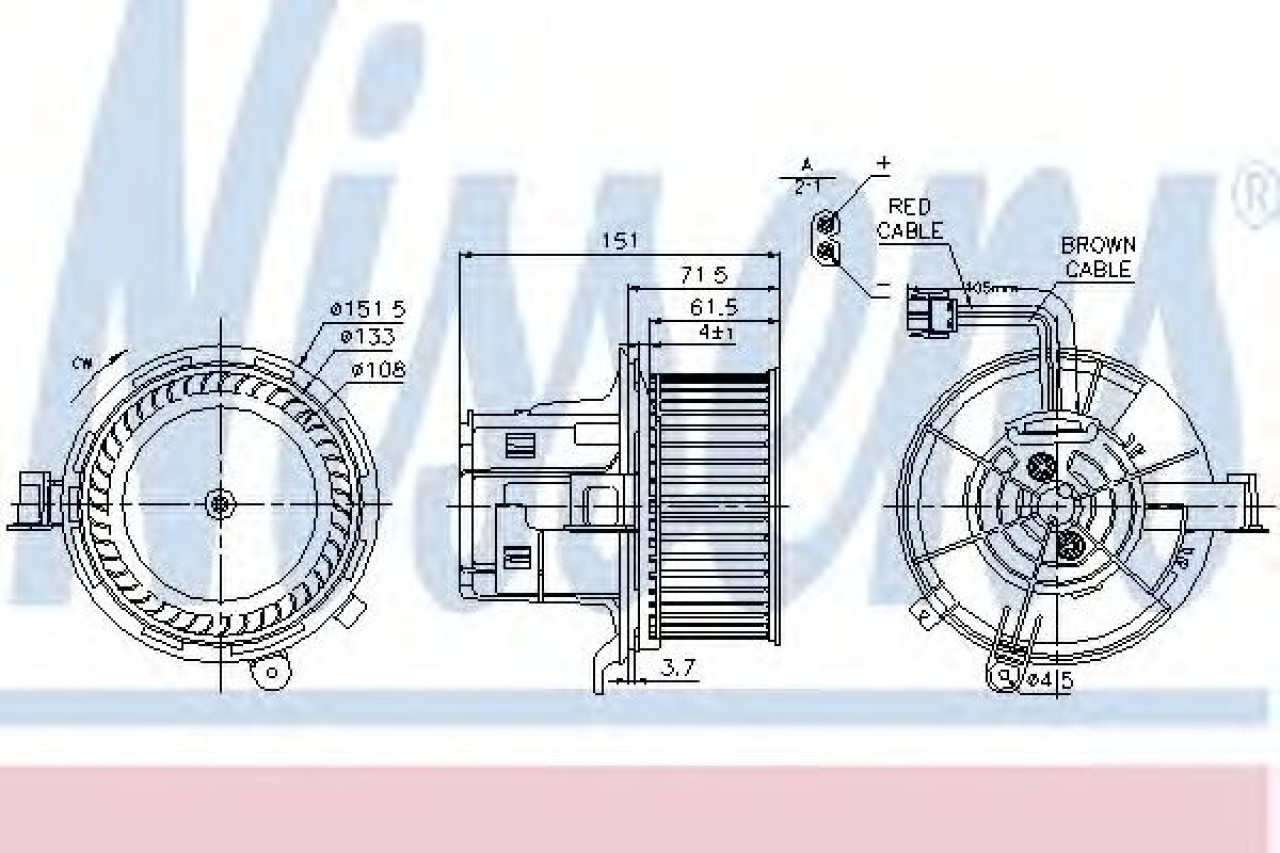 Ventilator, habitaclu MERCEDES C-CLASS T-Model (S204) (2007 - 2014) NISSENS 87109 piesa NOUA