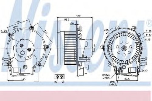 Ventilator, habitaclu MERCEDES C-CLASS T-Model (S203) (2001 - 2007) NISSENS 87111 piesa NOUA