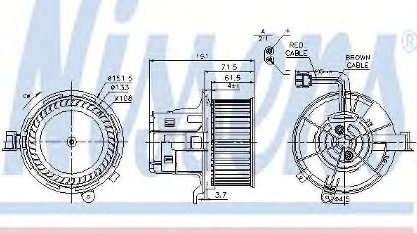 Ventilator, habitaclu MERCEDES C-CLASS (W204) (2007 - 2014) NISSENS 87109 piesa NOUA