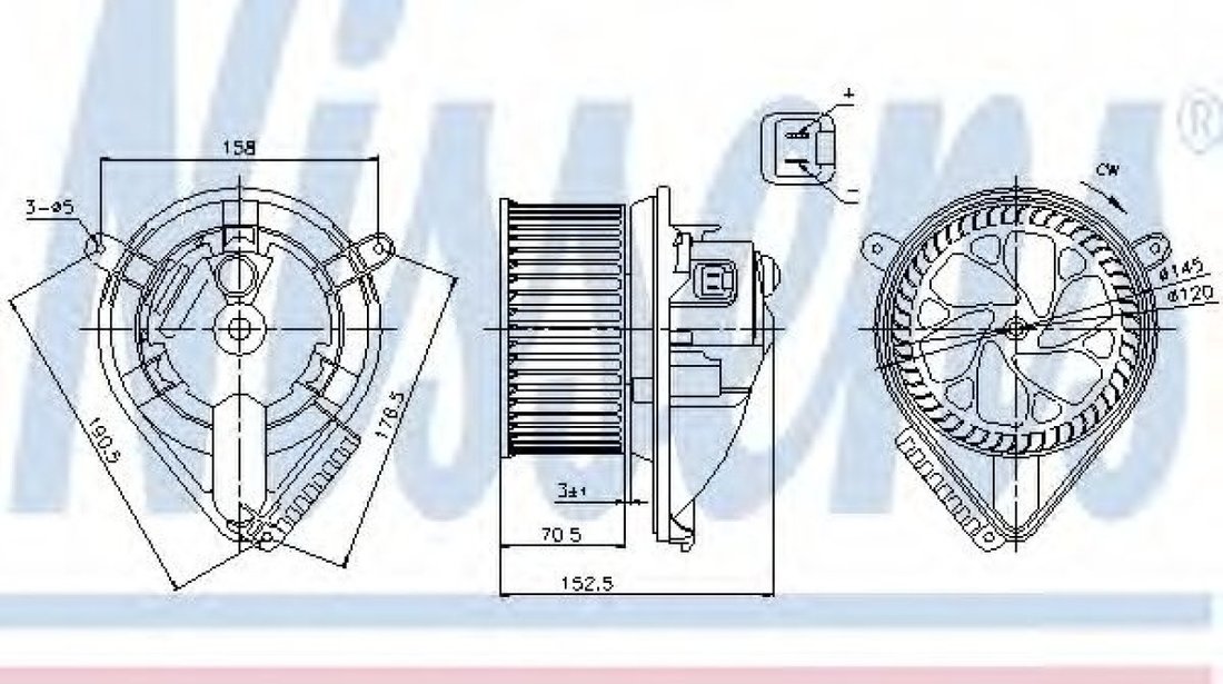 Ventilator, habitaclu MERCEDES V-CLASS (638/2) (1996 - 2003) NISSENS 87156 piesa NOUA