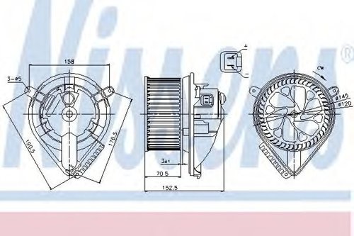 Ventilator, habitaclu MERCEDES V-CLASS (638/2) (1996 - 2003) NISSENS 87156 piesa NOUA