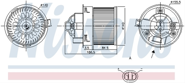 Ventilator, Habitaclu Nissens Citroën 87250