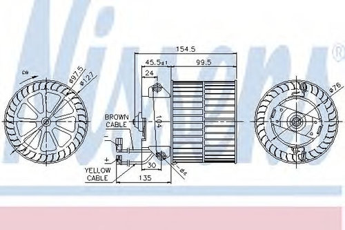 Ventilator, habitaclu OPEL ASTRA F Combi (51, 52) (1991 - 1998) NISSENS 87057 piesa NOUA