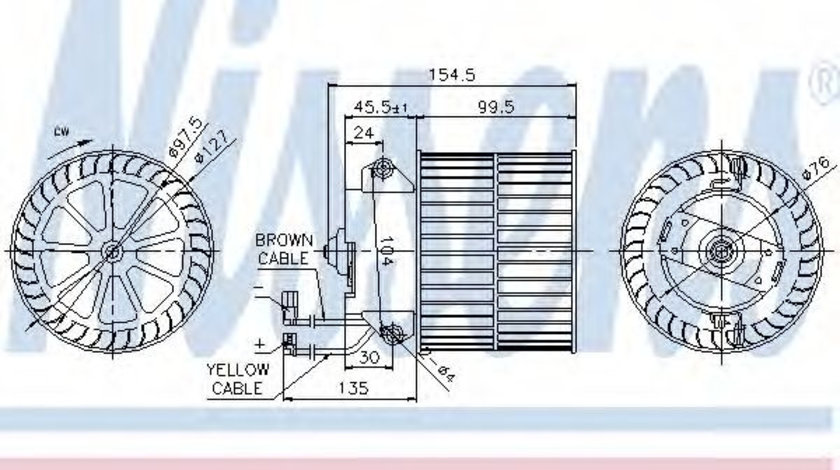 Ventilator, habitaclu OPEL ASTRA F Hatchback (53, 54, 58, 59) (1991 - 1998) NISSENS 87057 piesa NOUA