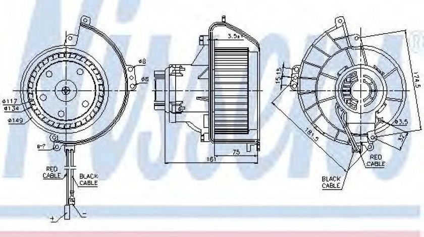 Ventilator, habitaclu OPEL ASTRA G Combi (F35) (1998 - 2009) NISSENS 87081 piesa NOUA