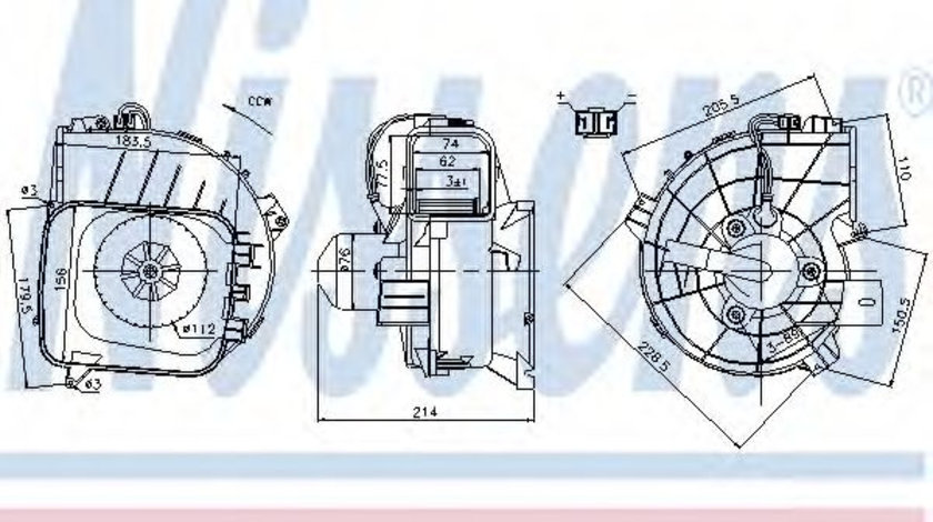 Ventilator, habitaclu OPEL COMBO Combi (2001 - 2016) NISSENS 87084 piesa NOUA