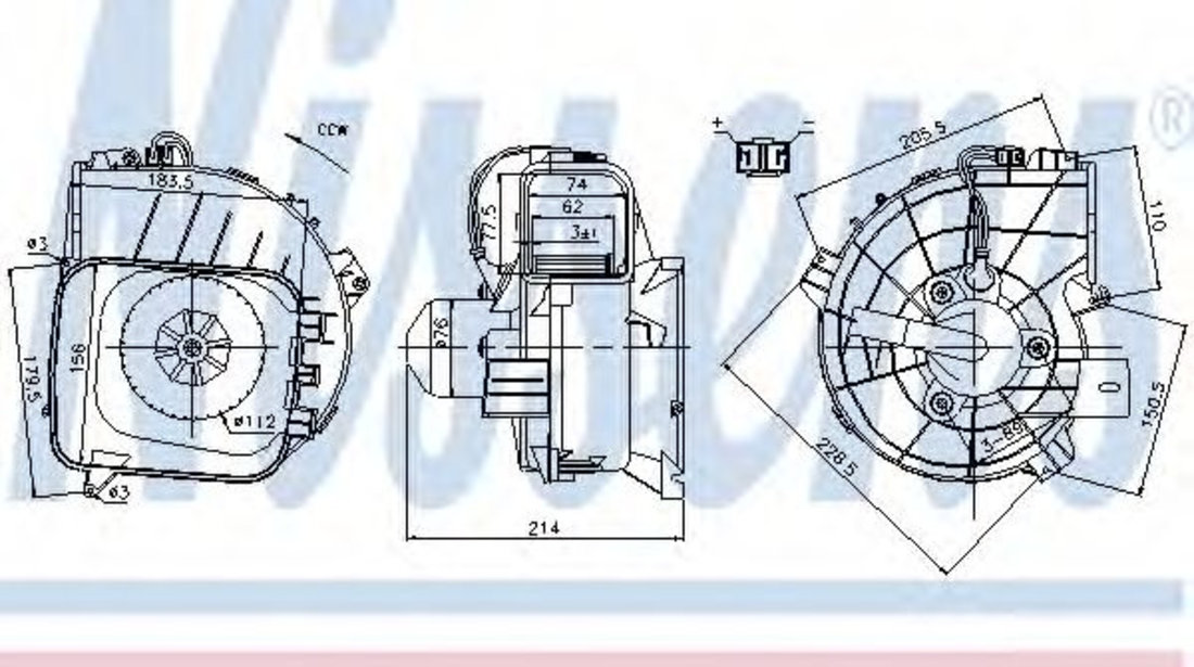 Ventilator, habitaclu OPEL CORSA C (F08, F68) (2000 - 2009) NISSENS 87084 piesa NOUA