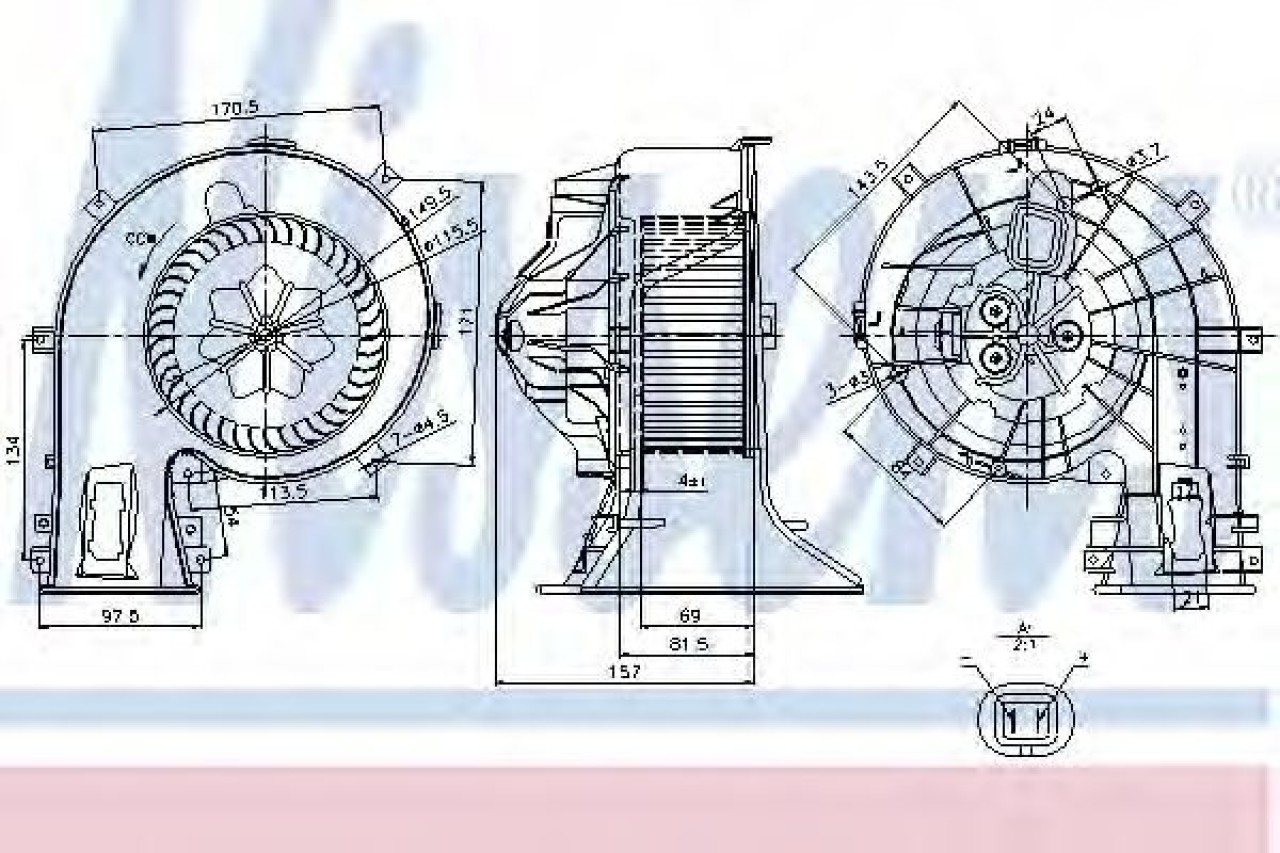 Ventilator, habitaclu OPEL VECTRA C Combi (2003 - 2016) NISSENS 87049 piesa NOUA