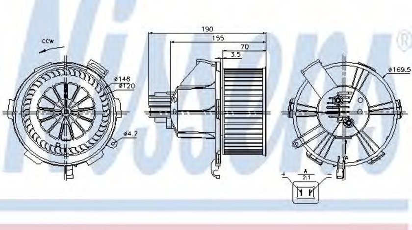 Ventilator, habitaclu OPEL ZAFIRA B (A05) (2005 - 2016) NISSENS 87085 piesa NOUA