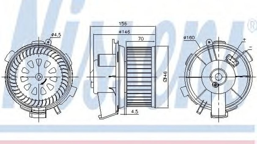 Ventilator, habitaclu PEUGEOT 206 Hatchback (2A/C) (1998 - 2016) NISSENS 87181 piesa NOUA