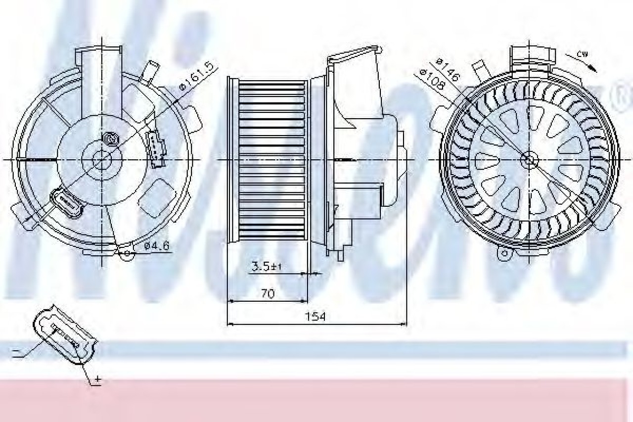 Ventilator, habitaclu PEUGEOT 307 (3A/C) (2000 - 2016) NISSENS 87021 piesa NOUA