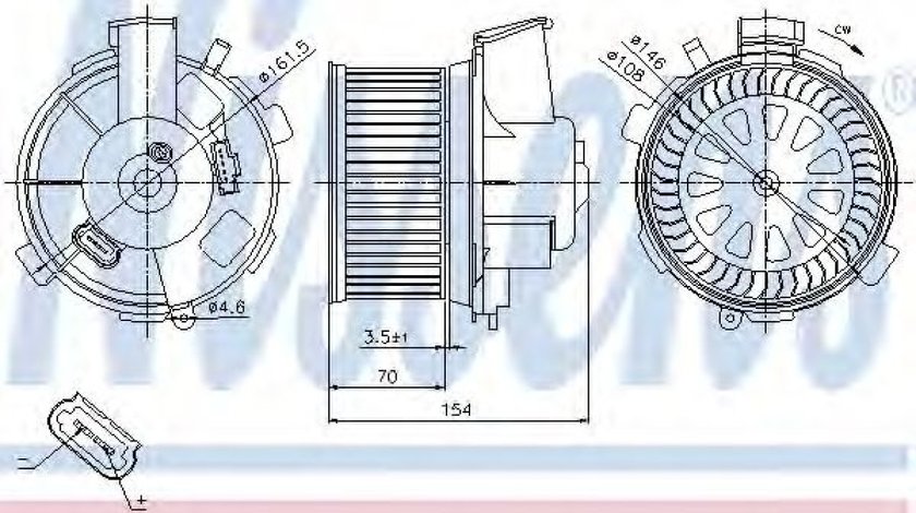 Ventilator, habitaclu PEUGEOT 307 (3A/C) (2000 - 2016) NISSENS 87021 piesa NOUA