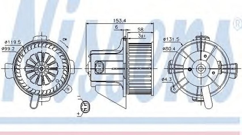 Ventilator, habitaclu PEUGEOT 307 (3A/C) (2000 - 2016) NISSENS 87090 piesa NOUA