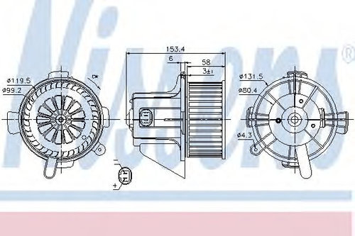 Ventilator, habitaclu PEUGEOT 307 Estate (3E) (2002 - 2016) NISSENS 87090 piesa NOUA