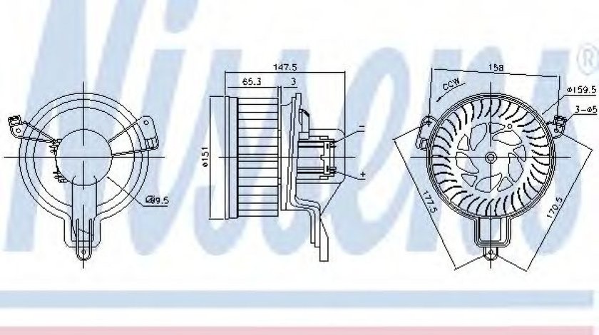 Ventilator, habitaclu PEUGEOT PARTNER combispace (5F) (1996 - 2012) NISSENS 87259 piesa NOUA