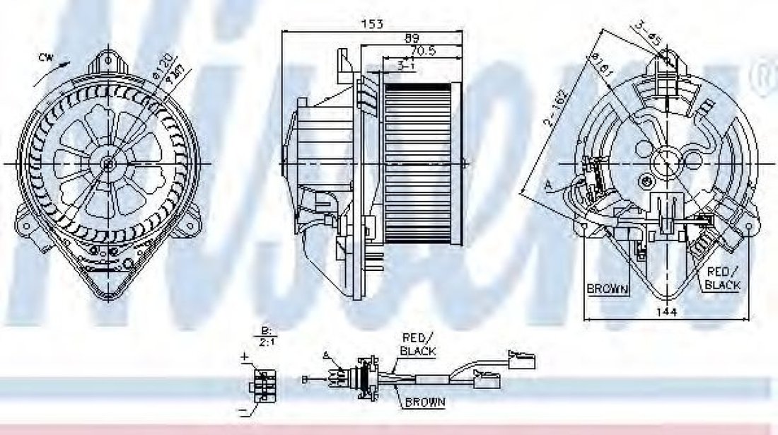 Ventilator, habitaclu PEUGEOT PARTNER combispace (5F) (1996 - 2012) NISSENS 87053 piesa NOUA