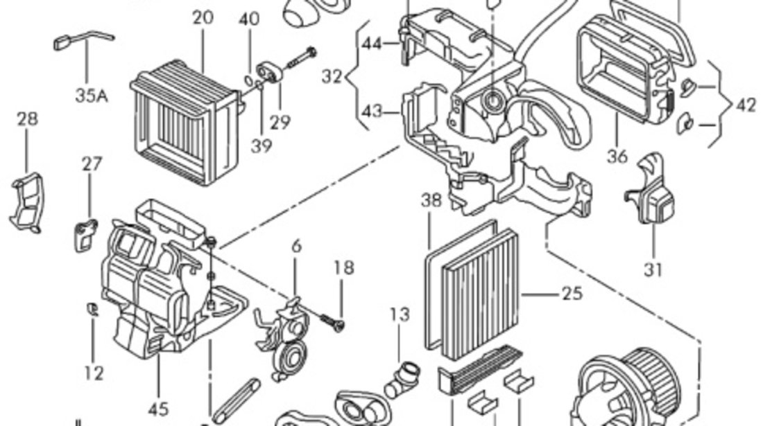 Ventilator habitaclu Polo 9N 6Q1820015E OEM 6Q1820015E