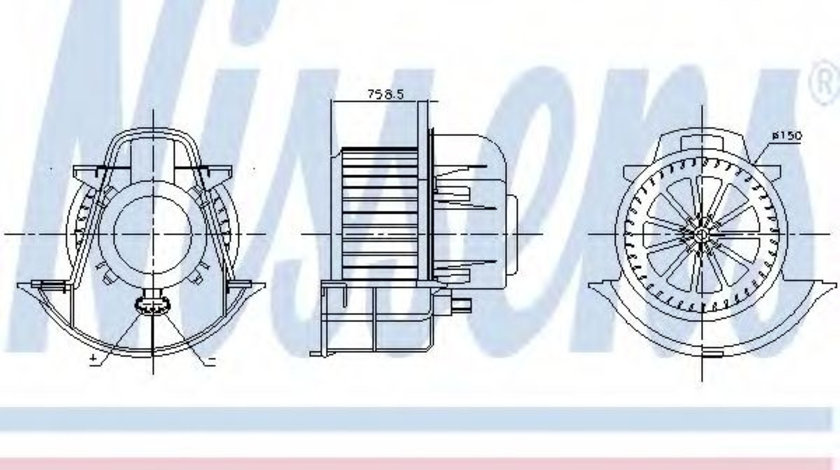 Ventilator, habitaclu PORSCHE CAYENNE (9PA, 955) (2002 - 2010) NISSENS 87076 piesa NOUA