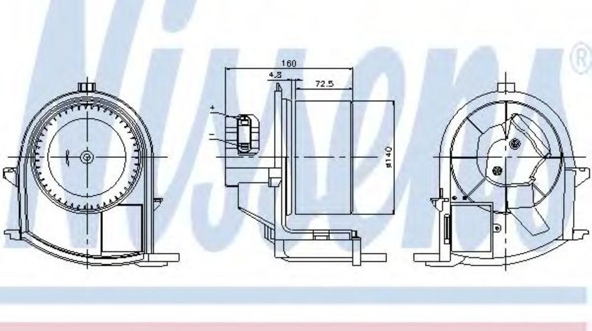 Ventilator, habitaclu RENAULT CLIO II (BB0/1/2, CB0/1/2) (1998 - 2005) NISSENS 87047 piesa NOUA