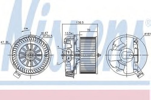 Ventilator, habitaclu RENAULT CLIO III (BR0/1, CR0/1) (2005 - 2012) NISSENS 87214 piesa NOUA