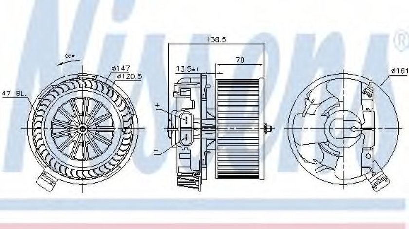 Ventilator, habitaclu RENAULT CLIO III Grandtour (KR0/1) (2008 - 2012) NISSENS 87214 piesa NOUA