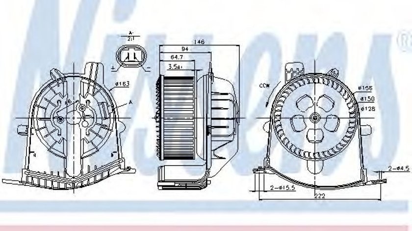 Ventilator, habitaclu RENAULT GRAND SCENIC II (JM0/1) (2004 - 2016) NISSENS 87038 piesa NOUA