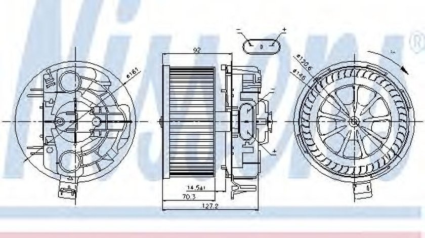 Ventilator, habitaclu RENAULT MEGANE II Grandtour (KM0/1) (2003 - 2012) NISSENS 87043 piesa NOUA