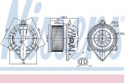 Ventilator, habitaclu RENAULT TRAFIC II platou / sasiu (EL) (2001 - 2014) NISSENS 87173 piesa NOUA