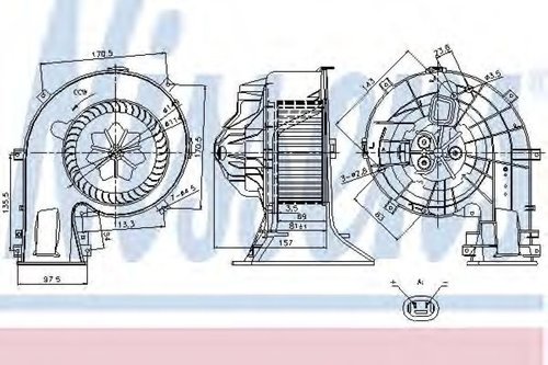 Ventilator, habitaclu SAAB 9-3 Combi (YS3F) (2005 - 2016) NISSENS 87025 piesa NOUA