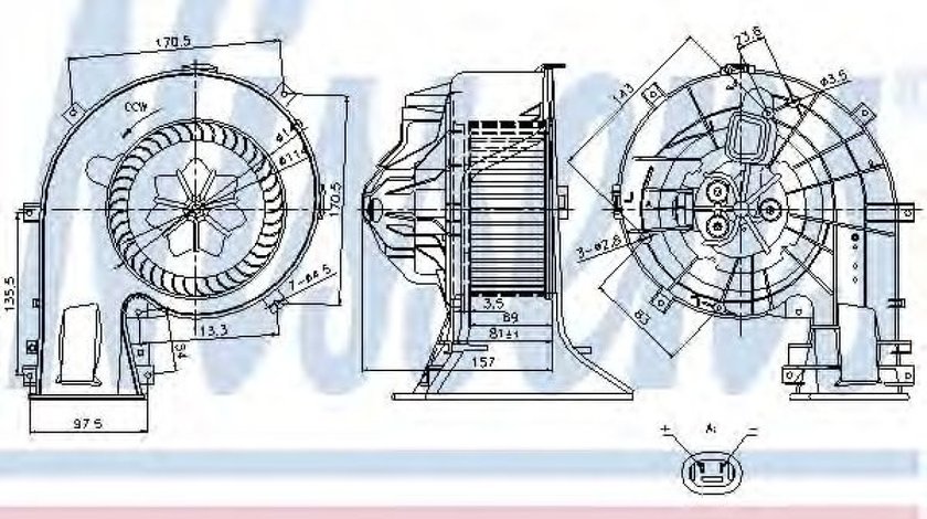 Ventilator, habitaclu SAAB 9-3 Combi (YS3F) (2005 - 2016) NISSENS 87025 piesa NOUA